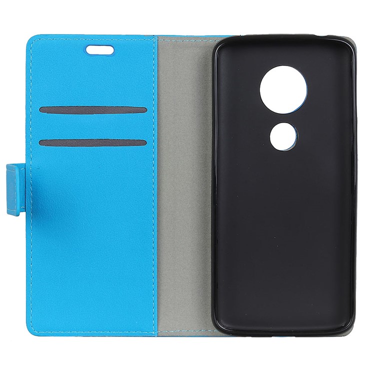 Brieftasche Stand Leder Schutzhülle Für Motorola Moto G7 Play - Blau-4