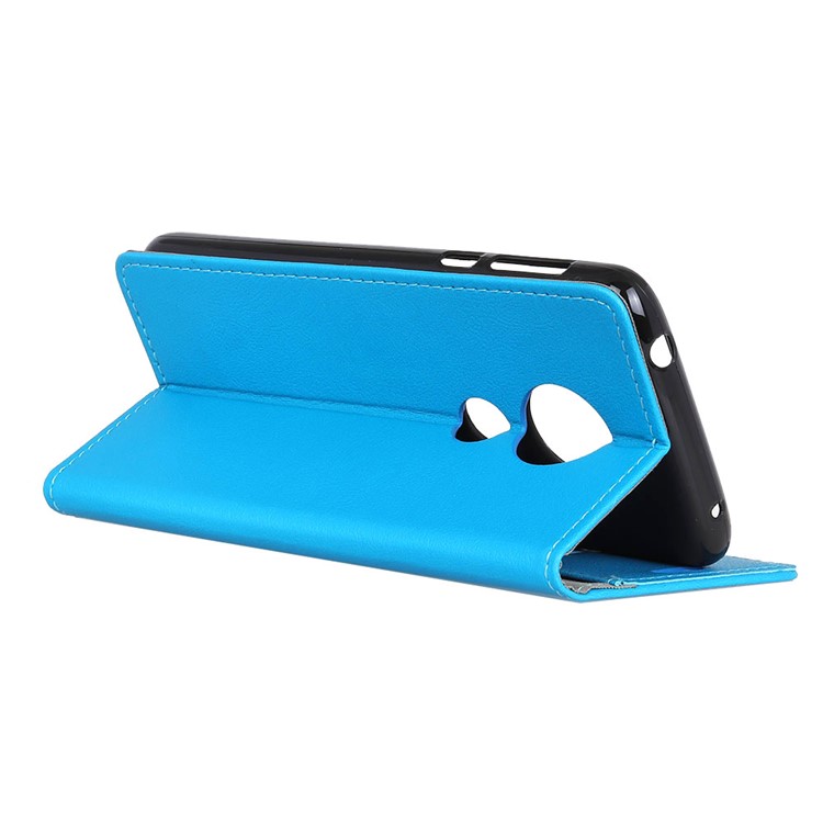 Brieftasche Stand Leder Schutzhülle Für Motorola Moto G7 Play - Blau-5