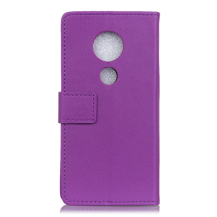 Wallet Stand Leather Protection Case for Motorola Moto G7 Play - Purple-3
