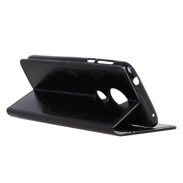 Crazy Horse Wallet Stand Leather Cover for Motorola Moto G7 Play - Black-5