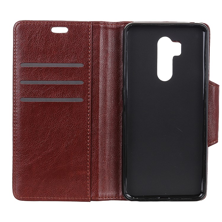 Textured PU Leather Wallet Case Phone Cover for LG G7 ThinQ - Brown-3