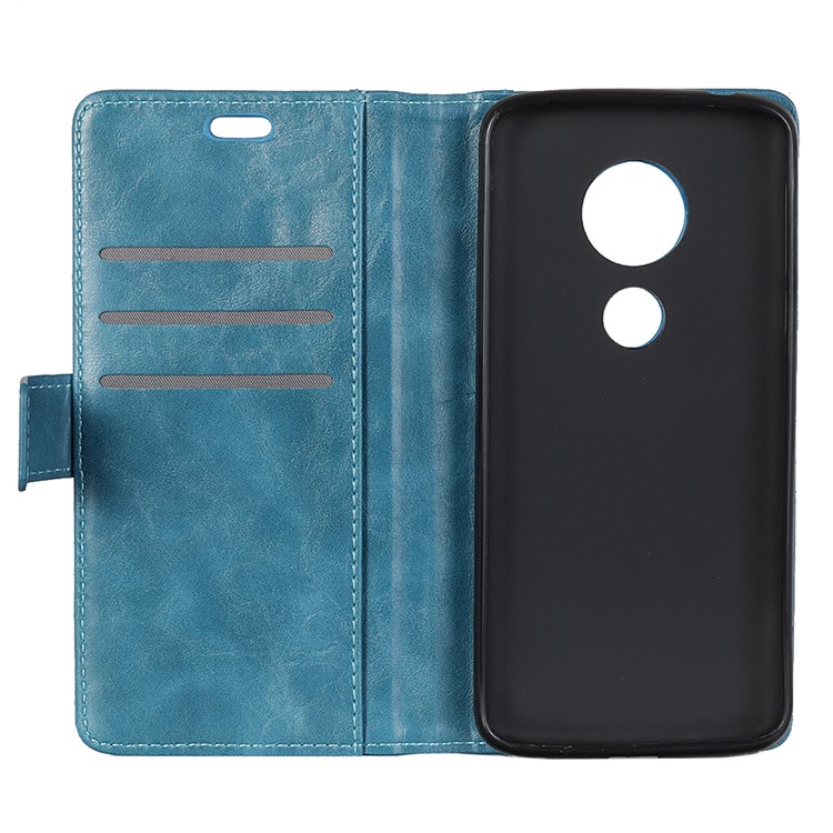 Rivet Decorated Leather Wallet Shell for Motorola Moto G7 Play - Blue-3