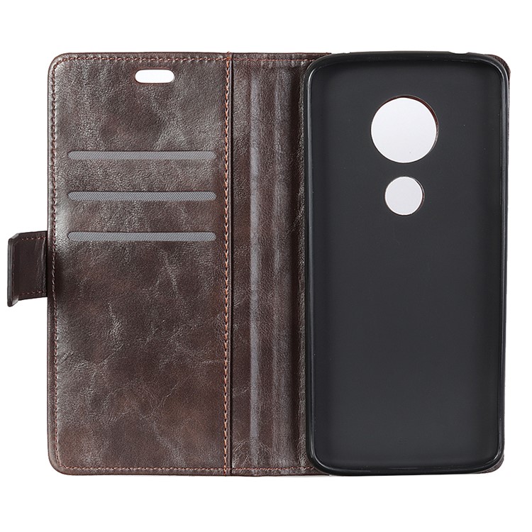Rivet Decorated Leather Wallet Stand Case for Motorola Moto G7 Play - Brown-7