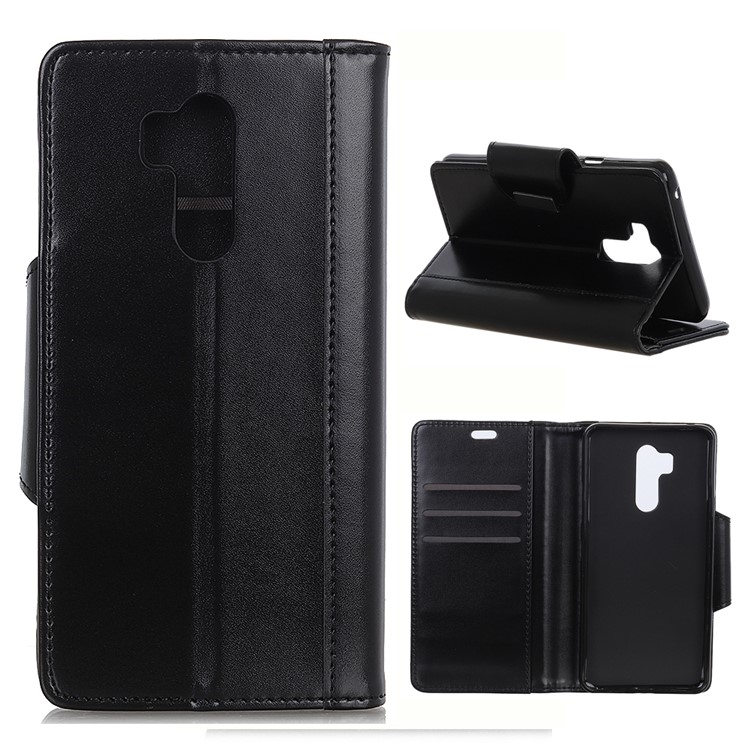 PU Leather Case for LG G7 One Card Slots All Round Protection Leather Casing - Black-1