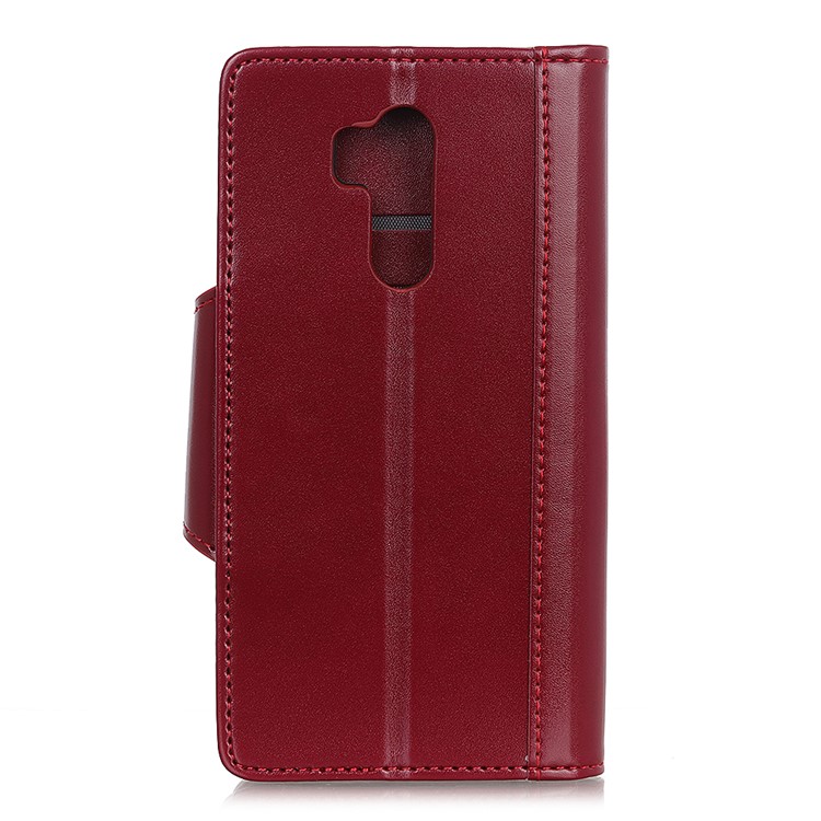 PU Leather Case for LG G7 One Card Slots All Round Protection Leather Case - Red-1