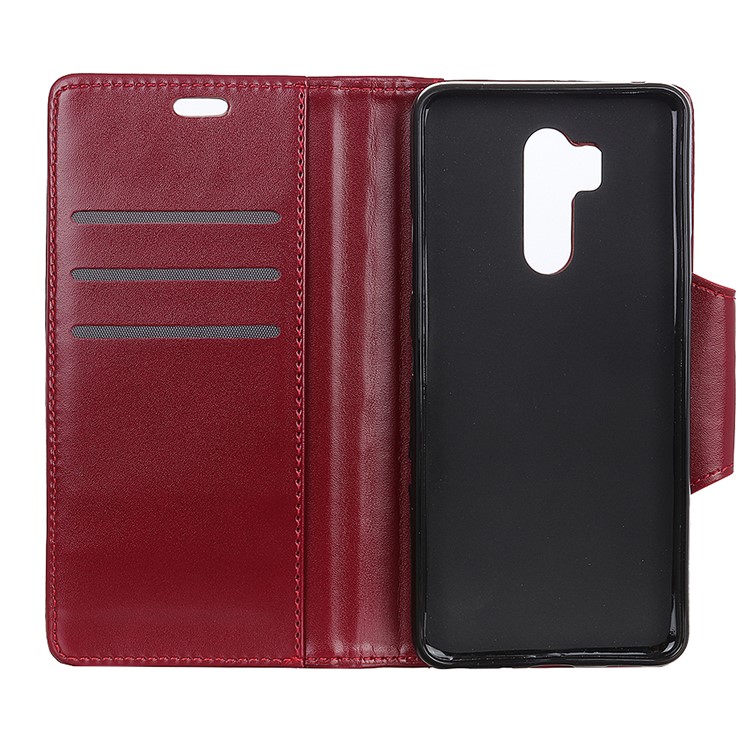 PU Leather Case for LG G7 One Card Slots All Round Protection Leather Case - Red-2