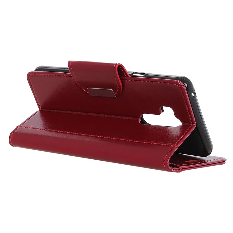 PU Leather Case for LG G7 One Card Slots All Round Protection Leather Case - Red-3