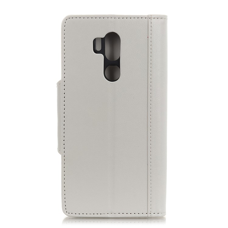 Cubierta Magnética Del Teléfono Del Soporte De La Cartera Del Cuero Texturizado De La PU Para LG G7 Uno - Blanco-1