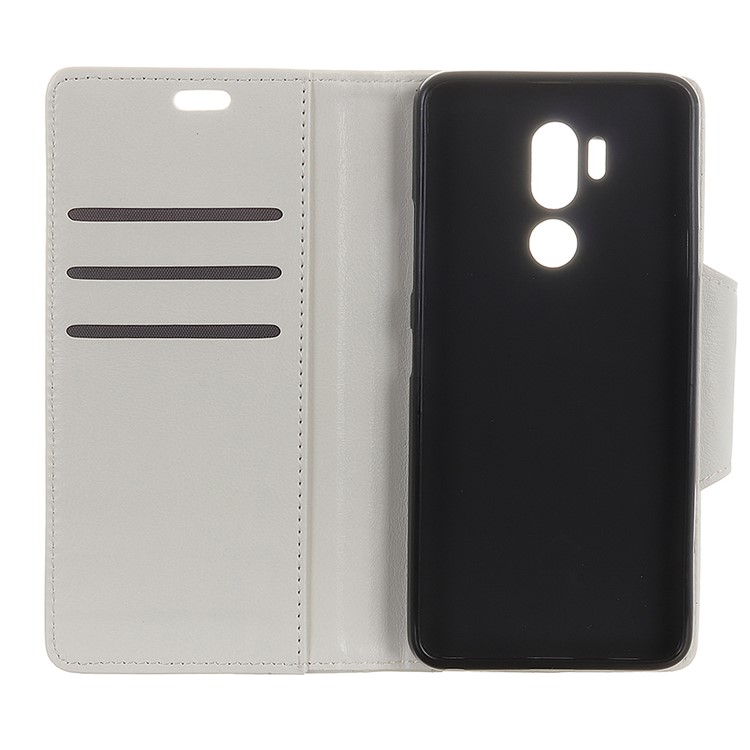 Cubierta Magnética Del Teléfono Del Soporte De La Cartera Del Cuero Texturizado De La PU Para LG G7 Uno - Blanco-2
