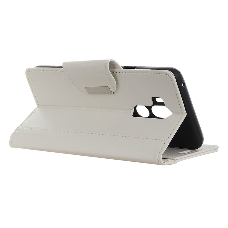 Cubierta Magnética Del Teléfono Del Soporte De La Cartera Del Cuero Texturizado De La PU Para LG G7 Uno - Blanco-3