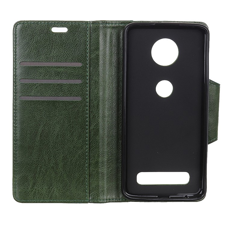 Textured PU Leather Wallet Magnetic Stand Mobile Cover for Motorola Moto Z4 Play - Green-2