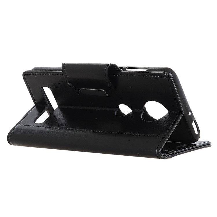 PU Leather Case for Motorola Moto Z4 Play Card Slots All Round Protection Leather Casing - Black-3