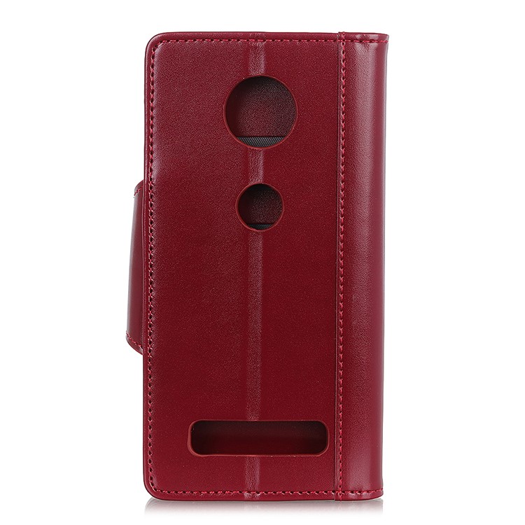 PU Leather Case for Motorola Moto Z4 Play Card Slots All Round Protection Leather Case - Red-1