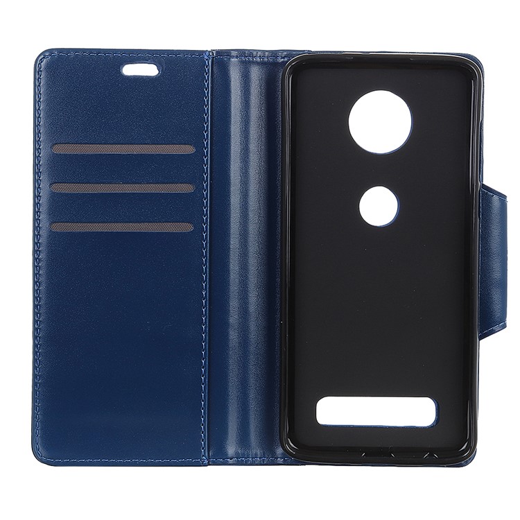 PU Leather Case for Motorola Moto Z4 Play Card Slots All Round Protection Leather Cover - Blue-2