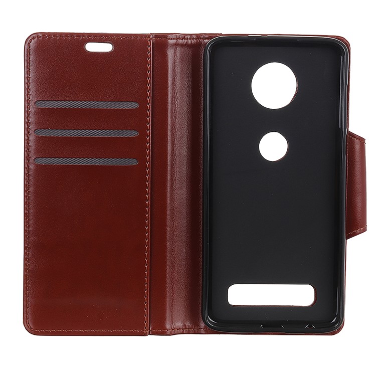 PU Leather Case for Motorola Moto Z4 Play Card Slots All Round Protection Leather Mobile Case - Brown-3