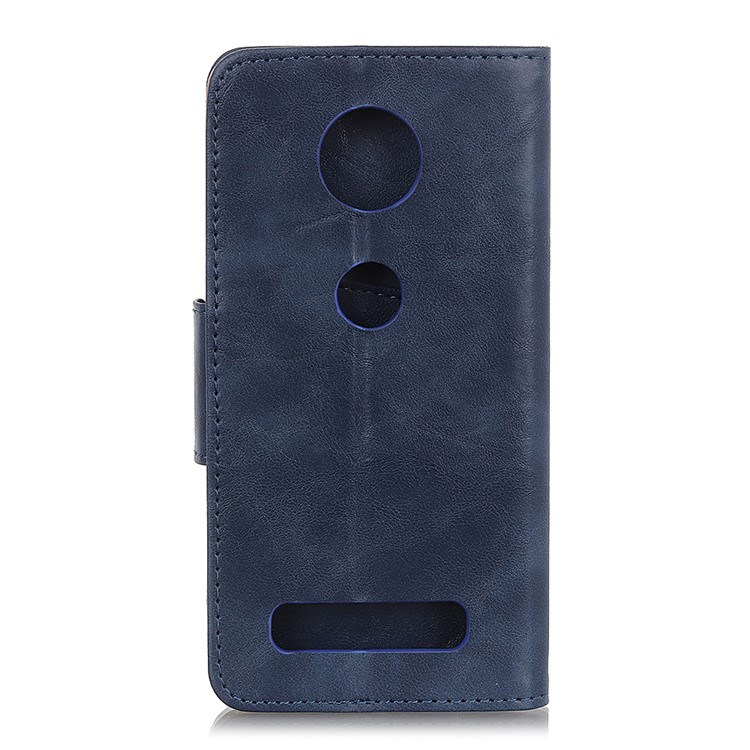 Crazy Horse Texture Split Leather Wallet Phone Cover for Motorola Moto Z4 Play - Blue-1