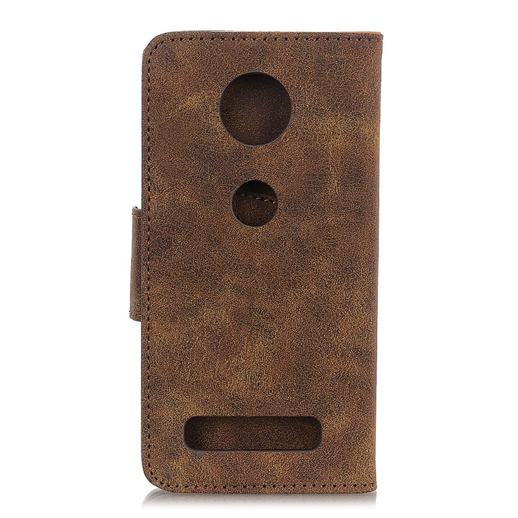 Retro Split Leather Wallet Stand Accessory Cover for Motorola Moto Z4 Play - Coffee-1