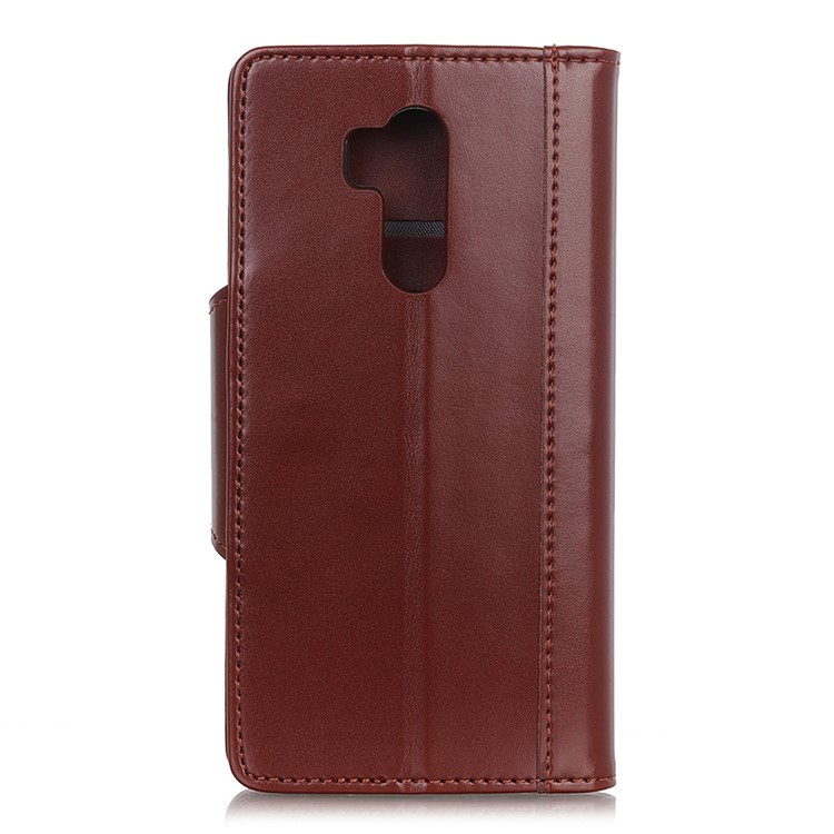 PU Leather Case for LG G7 ThinQ Card Slots All Round Protection Leather Phone Cover - Brown-1