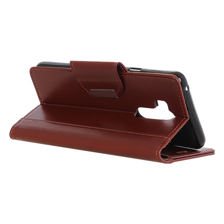 PU Leather Case for LG G7 ThinQ Card Slots All Round Protection Leather Phone Cover - Brown-3