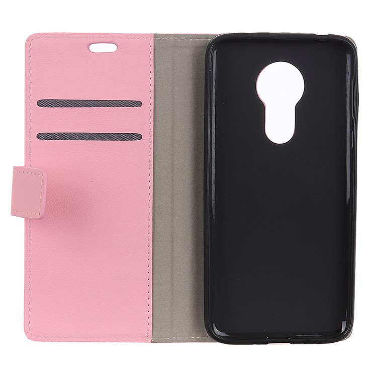 Wallet Stand Leather Protection Case for Motorola Moto G7 Power - Pink-3