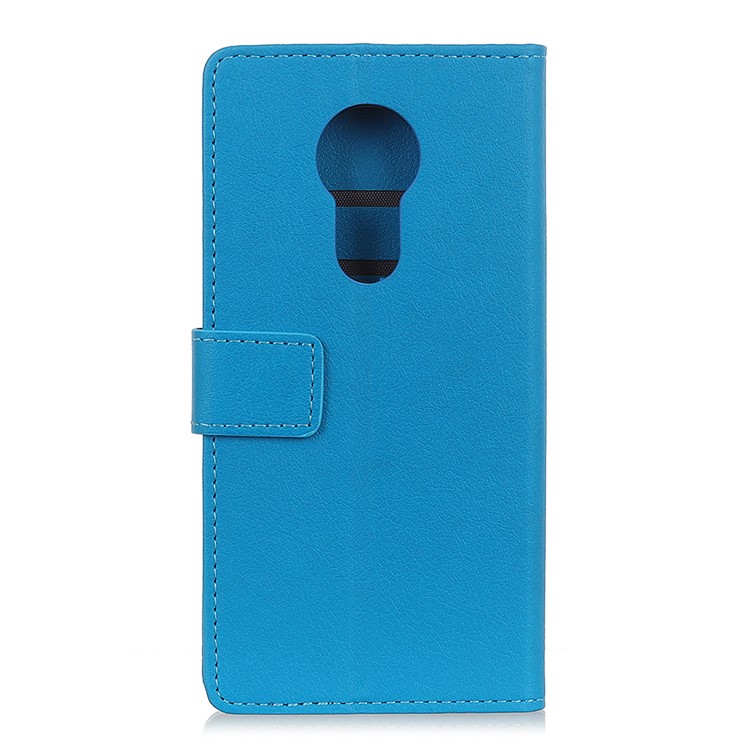 Wallet Stand Leather Protection Case for Motorola Moto G7 Power - Blue-2