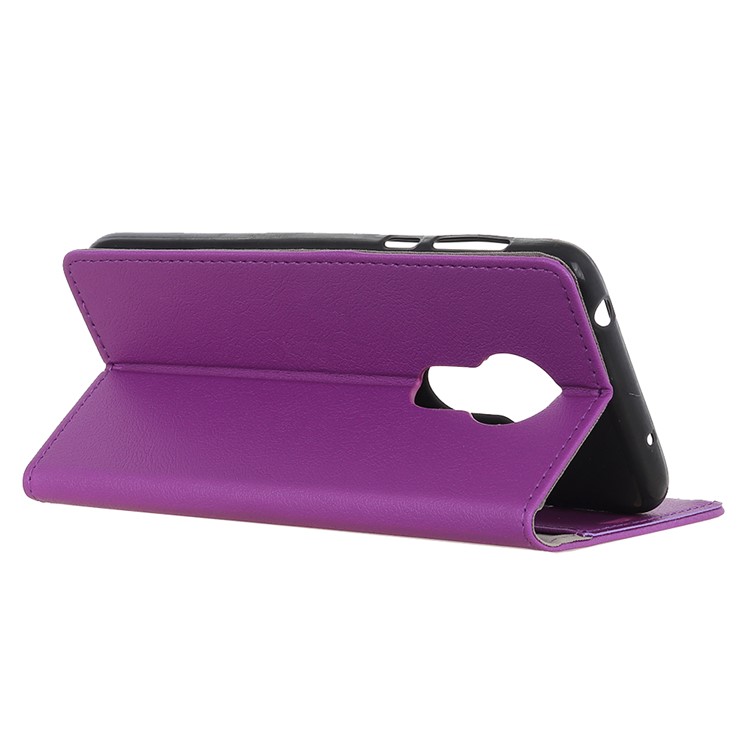 Wallet Stand Leather Protection Case for Motorola Moto G7 Power - Purple-4
