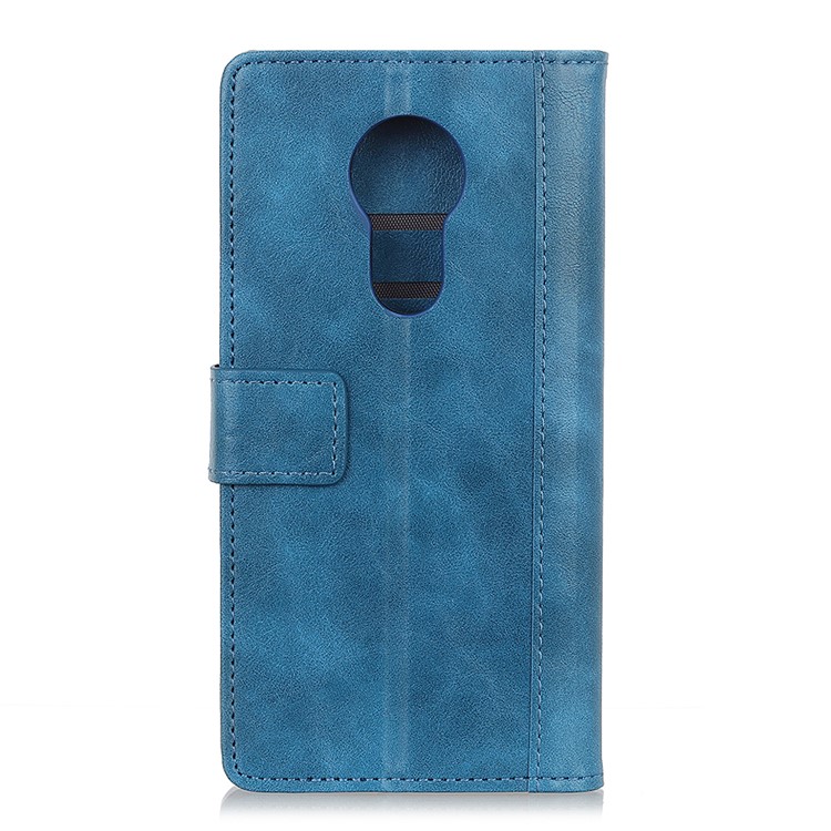 Rivet Decorated Leather Stand Wallet Magnetic Case for Motorola Moto G7 Power - Blue-3