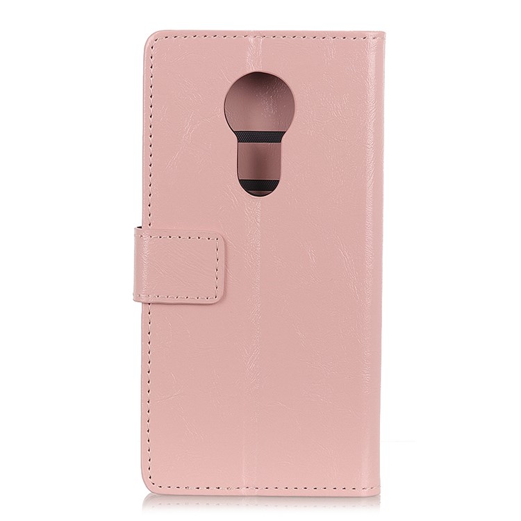 Crazy Horse Magnetic Stand Wallet PU Leather Protective Case for Motorola Moto G7 Power - Pink-2