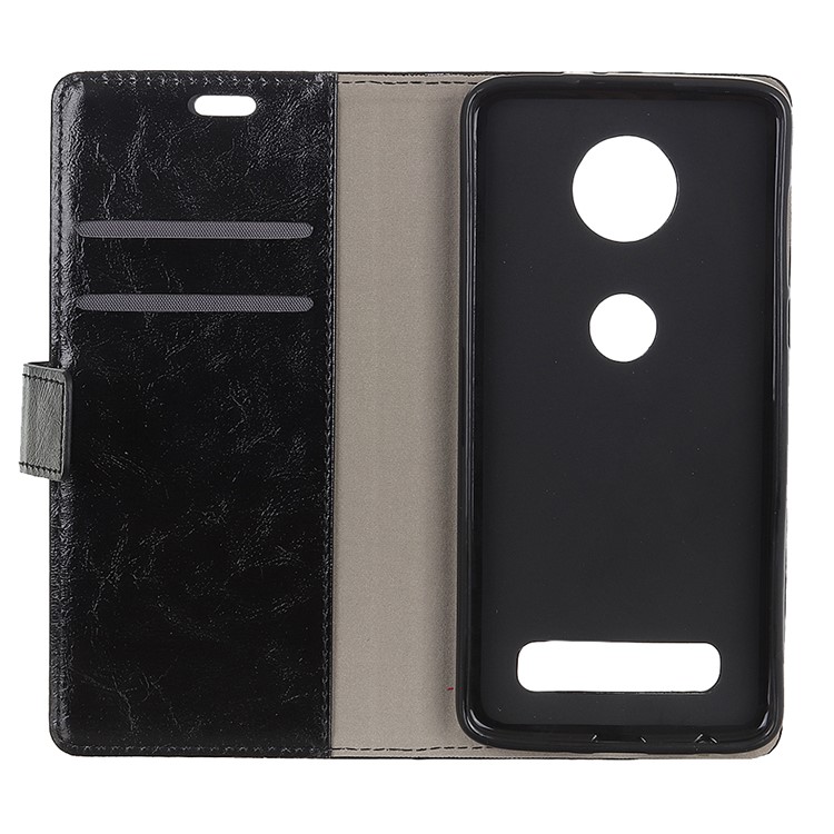 Crazy Horse PU Leather Mobile Phone Cover for Motorola Moto Z4 Play - Black-7