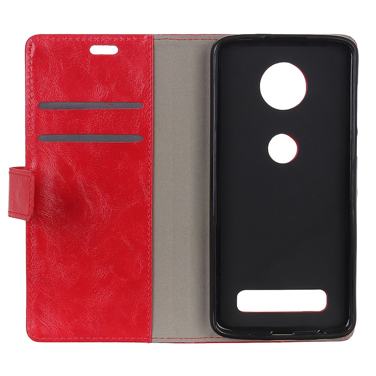 Crazy Horse PU Leather Mobile Phone Cover for Motorola Moto Z4 Play - Red-8