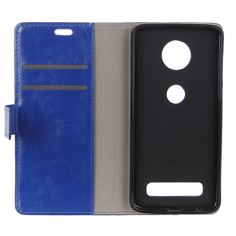 Crazy Horse PU Leather Mobile Phone Cover for Motorola Moto Z4 Play - Blue-8