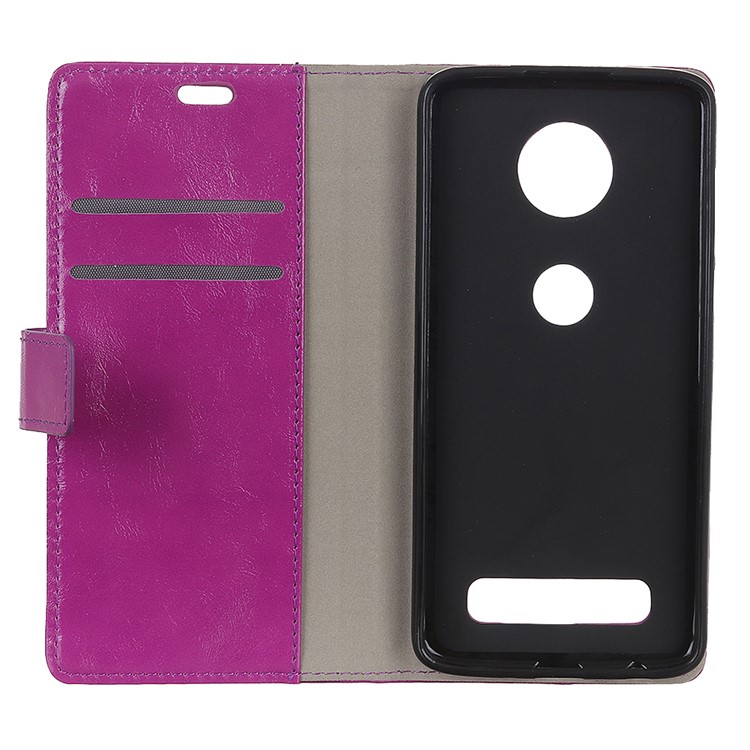 Crazy Horse PU Leather Mobile Phone Cover for Motorola Moto Z4 Play - Purple-8