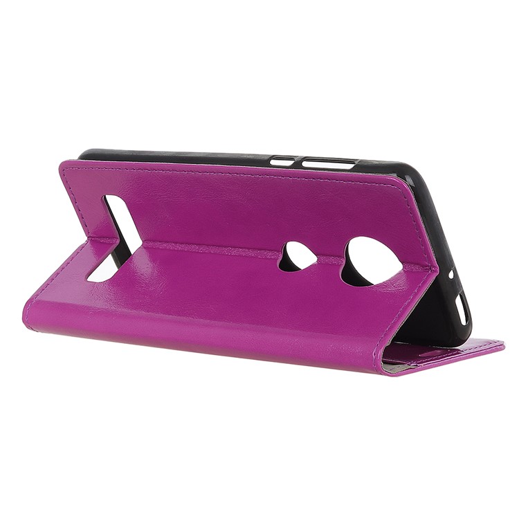 Crazy Horse PU Leather Mobile Phone Cover for Motorola Moto Z4 Play - Purple-9