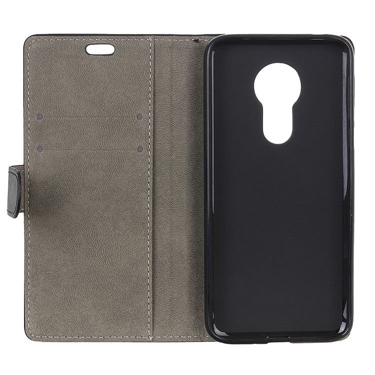 Wallet Leather Stand Case for Motorola Moto G7 Power - Black-4