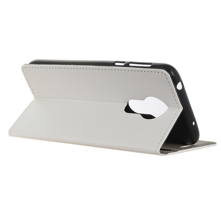 Wallet Leather Stand Cover for Motorola Moto G7 Power - White-5