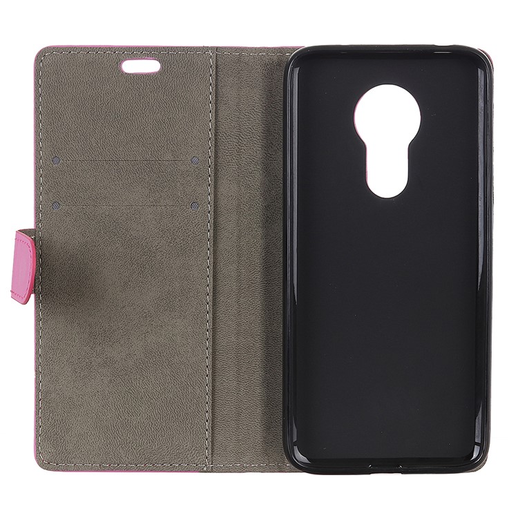 Wallet Leather Protection Case for Motorola Moto G7 Power - Rose-4