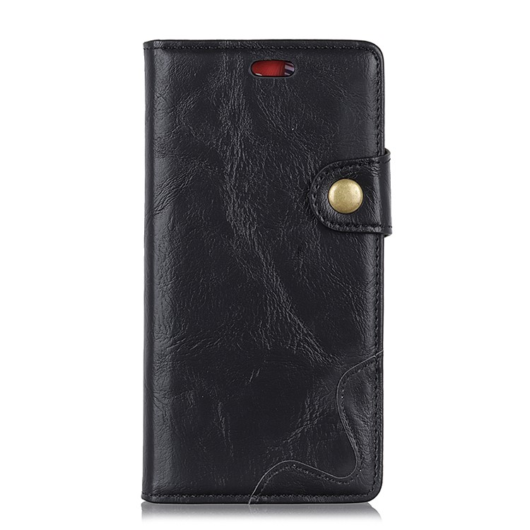 S Shape Crazy Horse PU Leather Stand Mobile Case for Motorola Moto G7 Power - Black-2