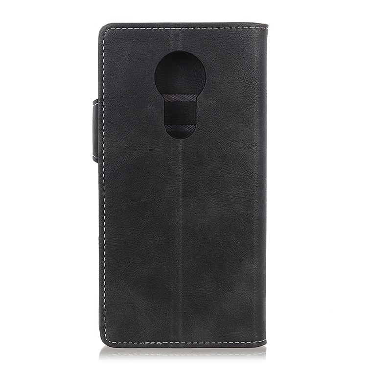 S Shape Textured PU Leather Magnetic Case for Motorola Moto G7 Power - Black-3