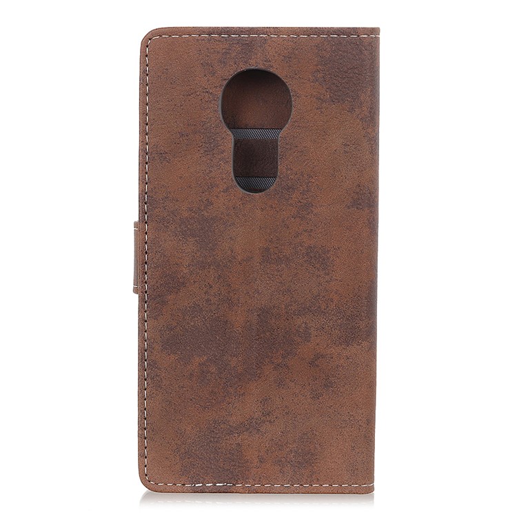 Vintage Style Wallet PU Leather Stand Protective Case for Motorola Moto G7 Power - Brown-3