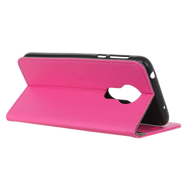 Litchi Texture Wallet Stand Leather Phone Case for Motorola Moto G7 Power - Rose-6