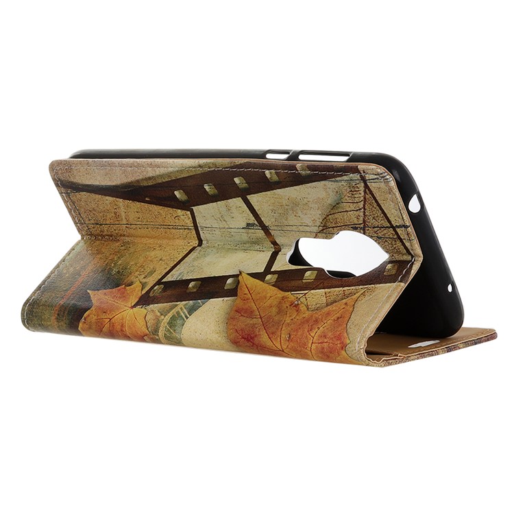 Cartera De Cuero Estampada Con Estampado Móvil Para Motorola Moto G7 Power - Torre Eiffel Y Hojas De Arce-5