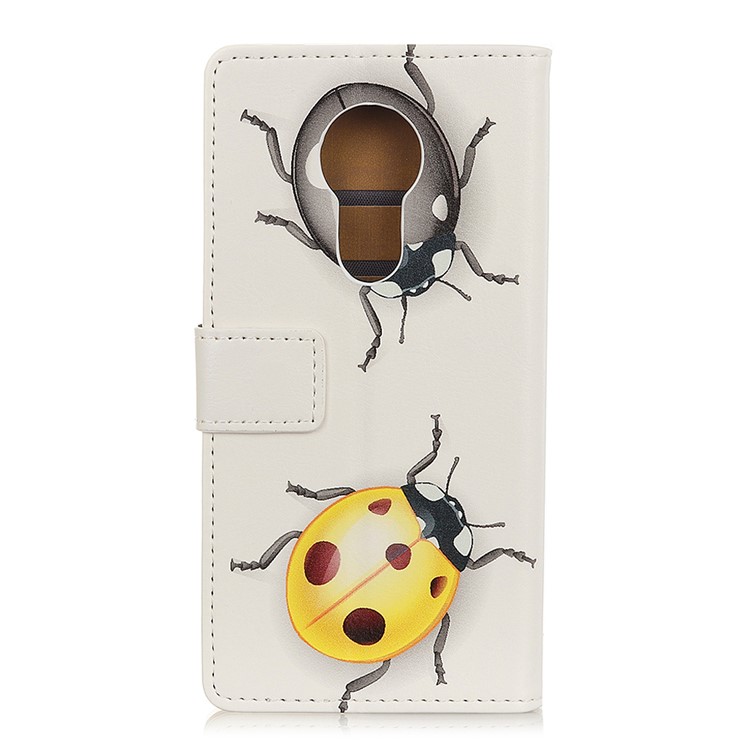 Pattern Printing Leather Wallet Mobile Cover for Motorola Moto G7 Power - Ladybugs-3