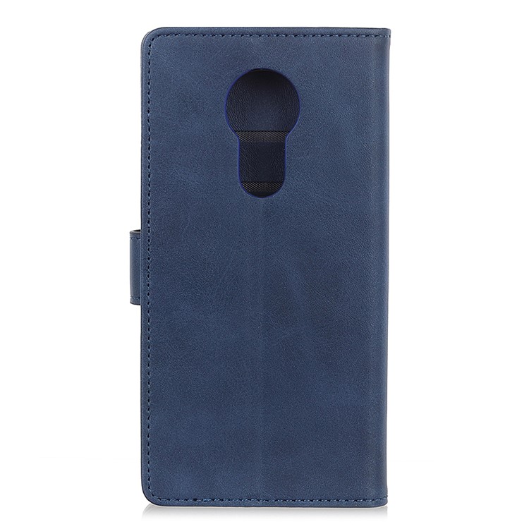 Matte PU Leather Wallet Stand Phone Case for Motorola Moto G7 Power - Blue-1