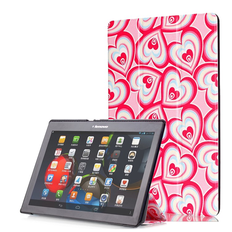 Smart Leather Stand Cover for Lenovo TAB 2 A10-30 X30 / TAB 2 A10-70 - Multiple Hearts-1