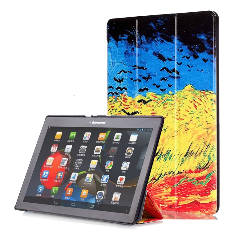 Smart Leather Stand Case for Lenovo TAB 2 A10-30 X30 / TAB 2 A10-70 - Oil Painting-1