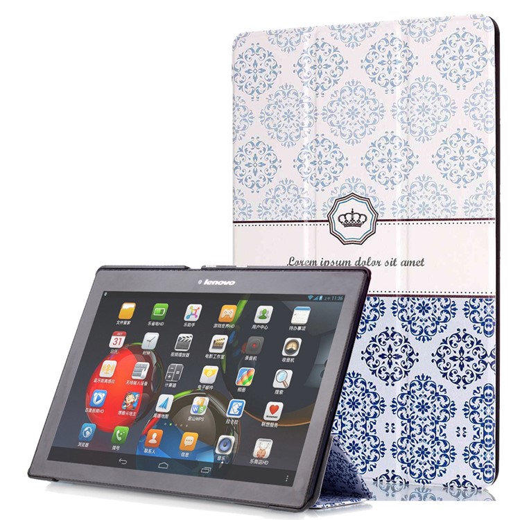Smart Leather Stand Case for Lenovo TAB 2 A10-30 X30 / TAB 2 A10-70 - Retro Flower-1