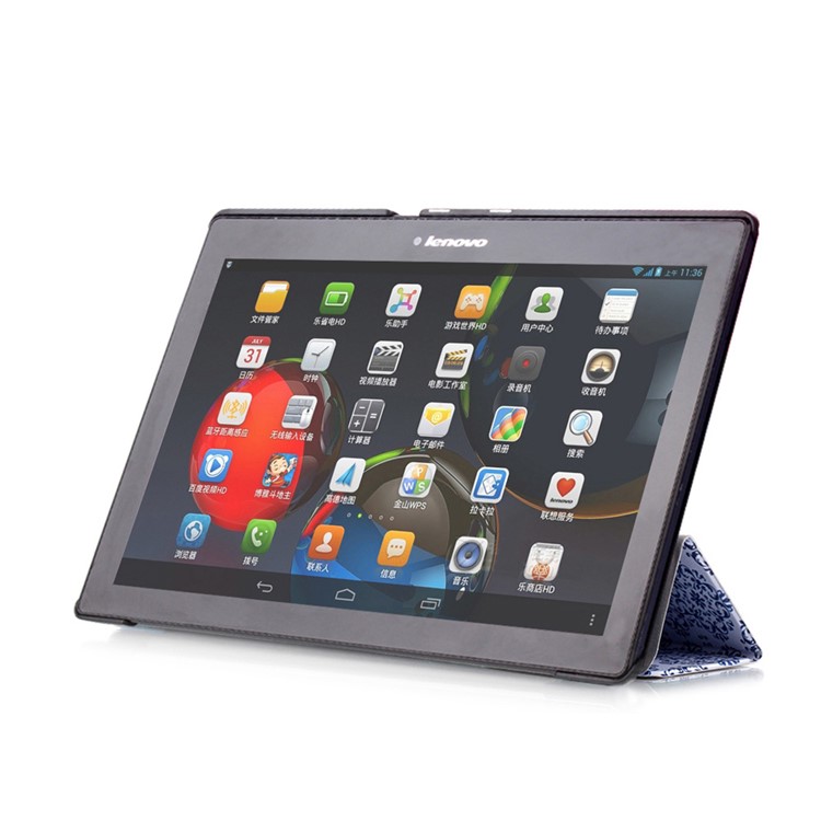 Smart Leather Stand Case for Lenovo TAB 2 A10-30 X30 / TAB 2 A10-70 - Retro Flower-5