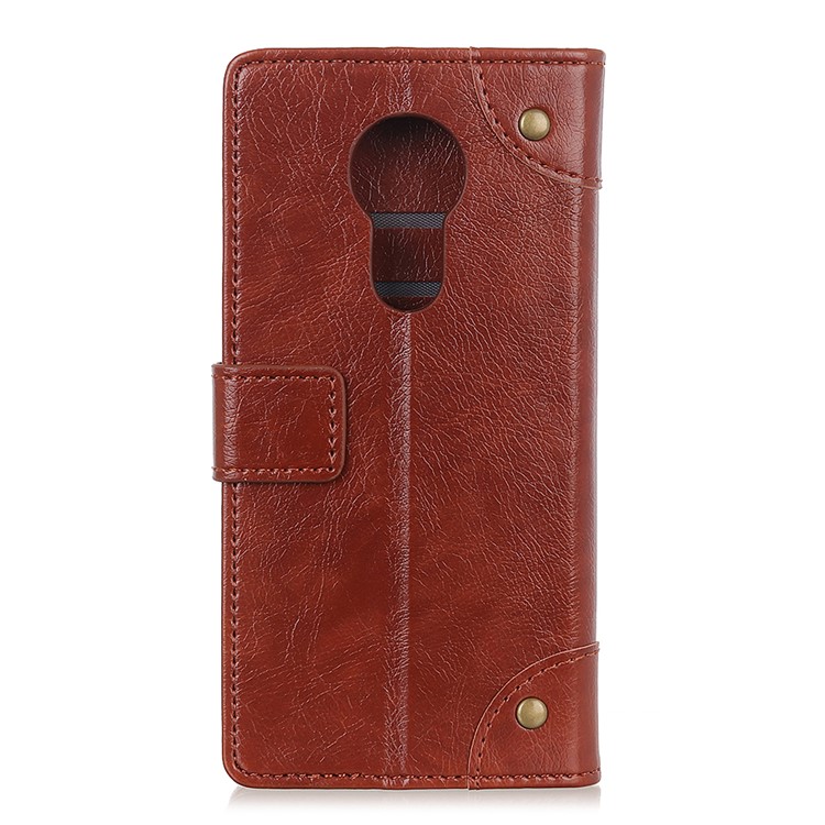 Nappa Texture Wallet Stand Leather Case for Motorola Moto G7 Power - Brown-8