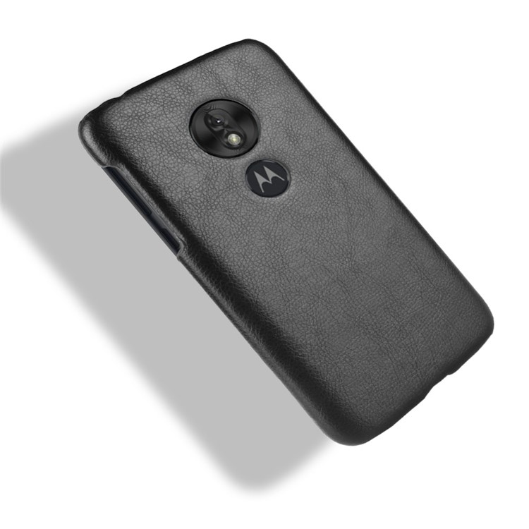 Litchi Texture PU Leather Coated PC Hard Case for Motorola Moto G7 Play US Version - Black-5