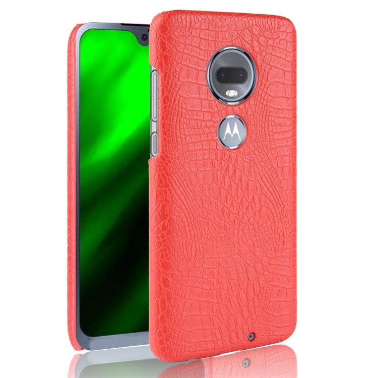 Crocodile Texture PU Leather Coated PC Phone Case for Motorola Moto G7 / G7 Plus - Red-1